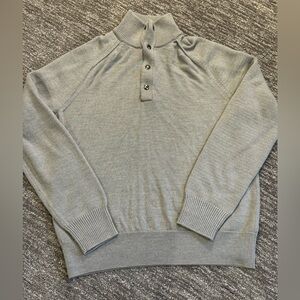 Banana Republic Men’s Large Extra Fine Merino Wool Blend 1/4 Button Sweater